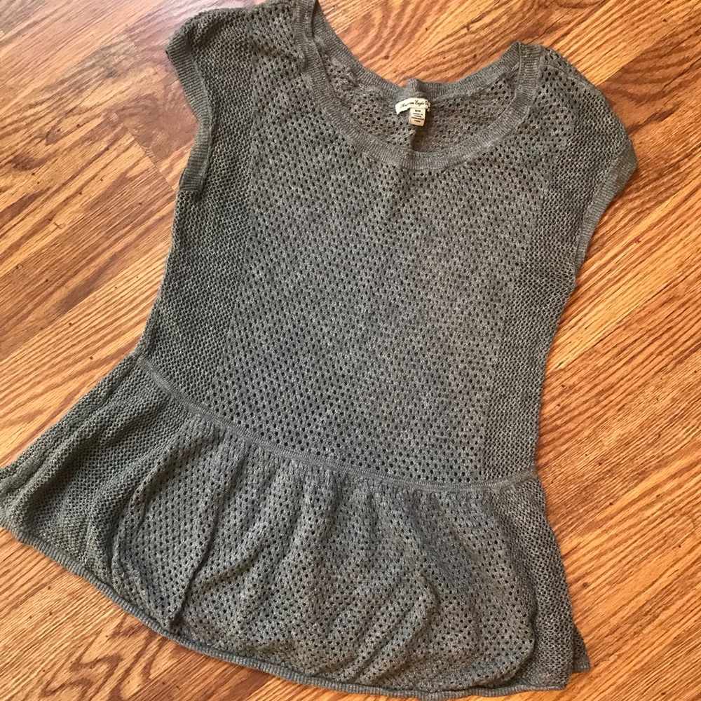AE Mesh Peplum Top